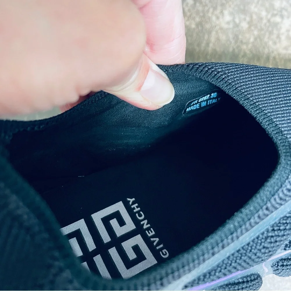 $995 Givenchy TK-360+ Black Low Top Knit Sneakers in Mesh NWT!! - Picture 8 of 10